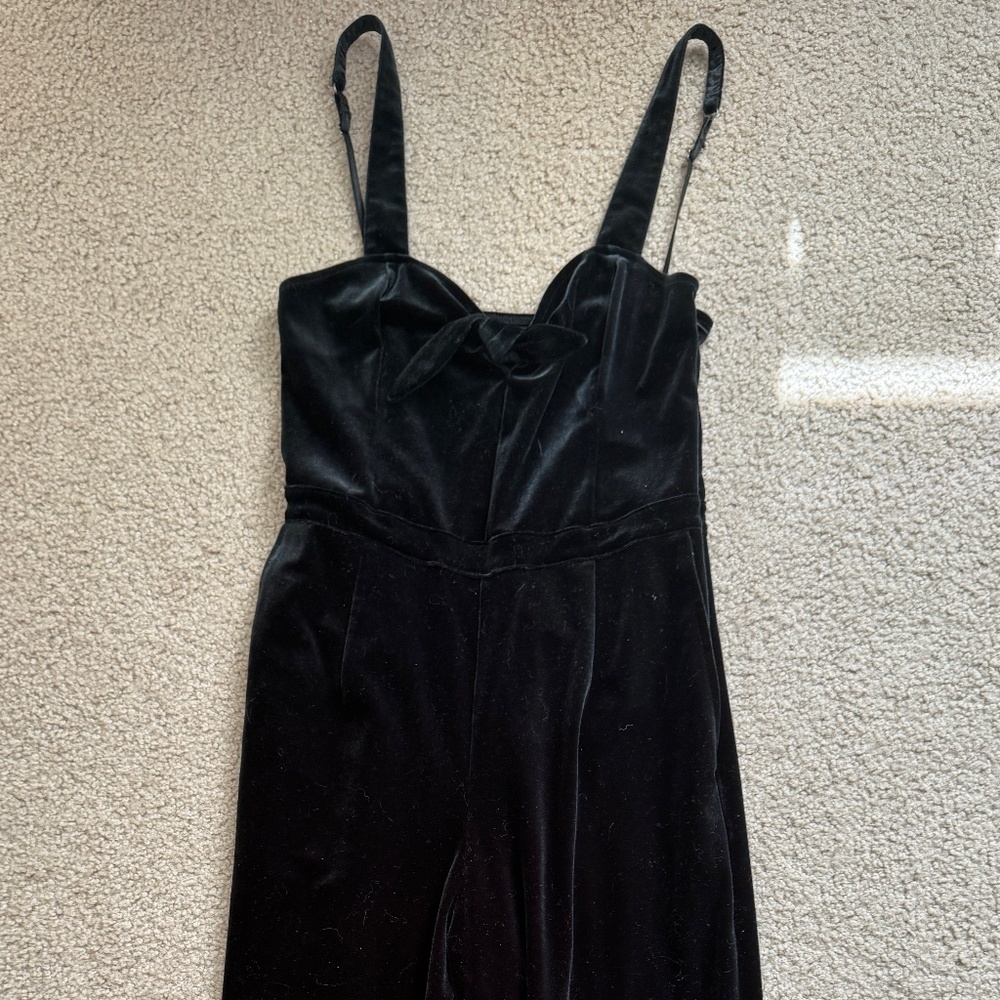 Abercrombie & Fitch Velvet Bow Jumpsuit
